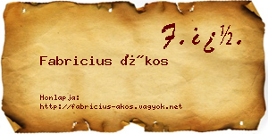 Fabricius Ákos névjegykártya
